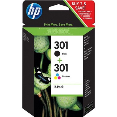 Hp 301 Negro + Tricolor Multipack Original N9j72ae
