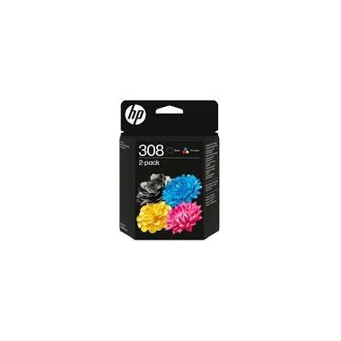 Hp 308 Negro + Color Pack De 2 Cartuchos De Tinta Originales - 6l6s6ue